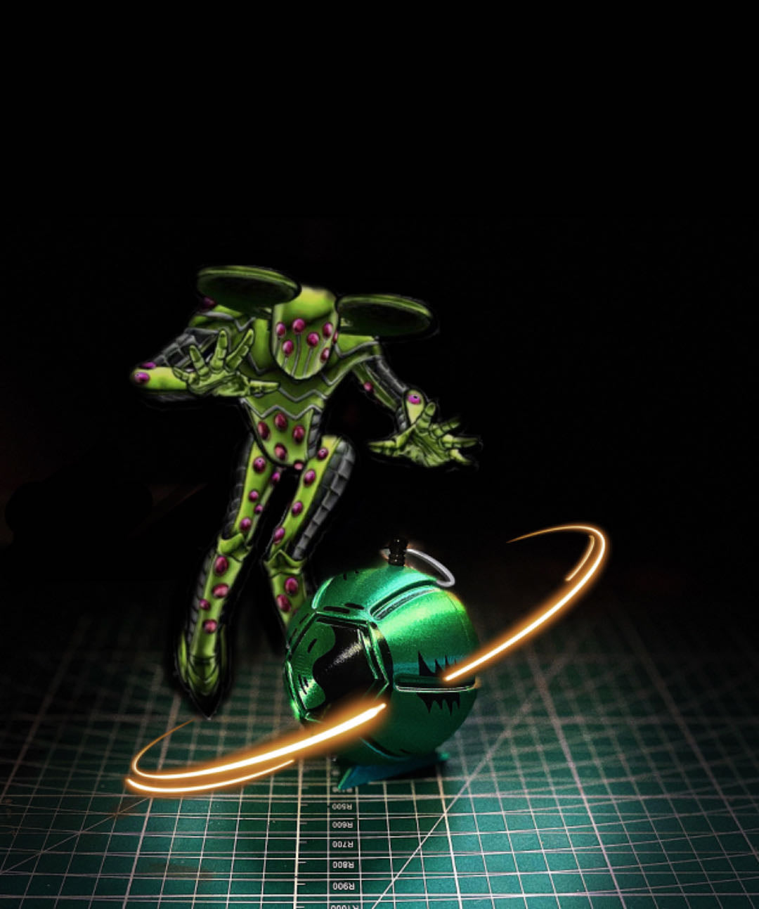 JoJo's Bizarre Adventure Steel Ball Run Gyro Zeppeli Golden Spin Steel Ball(painted with David line)